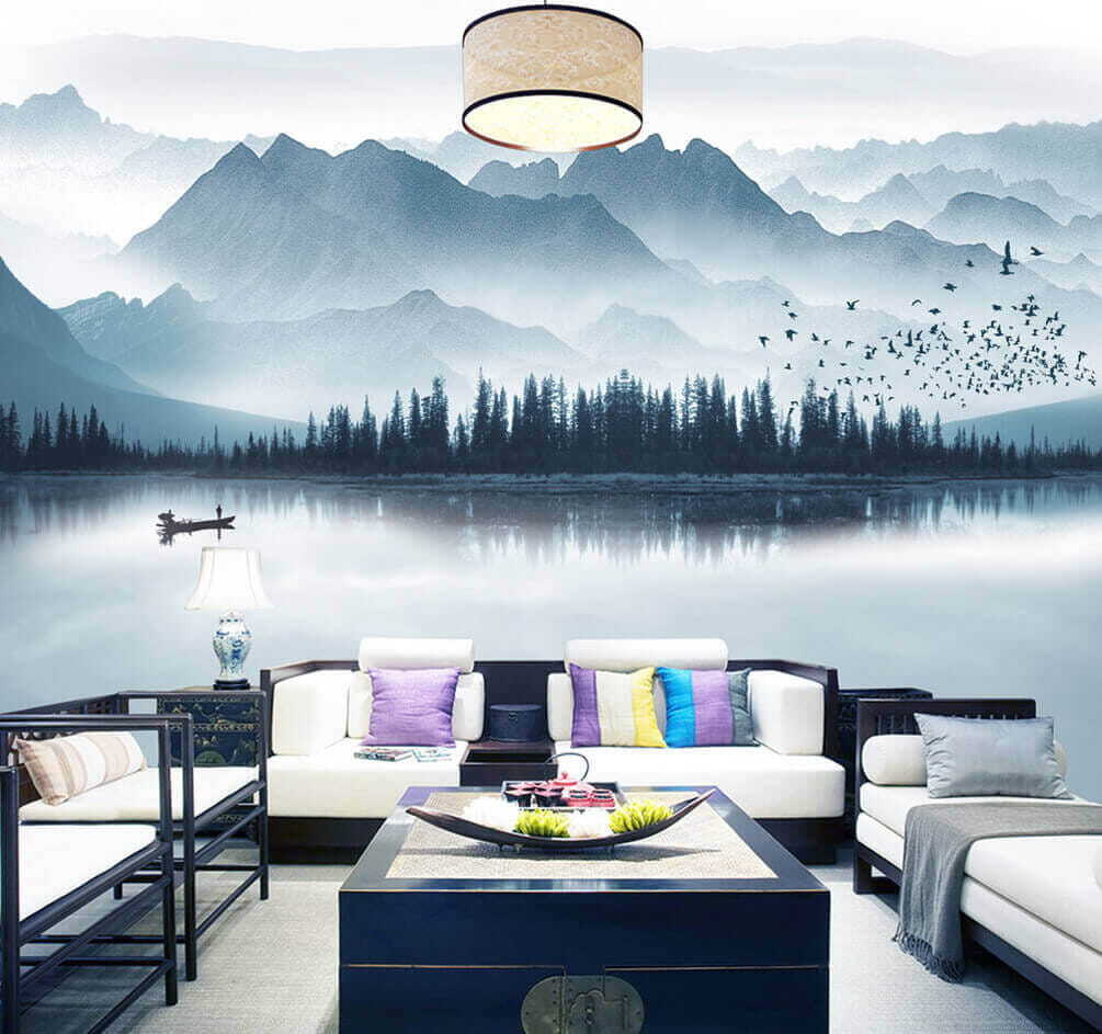 Boat on mountain lake — interior 5