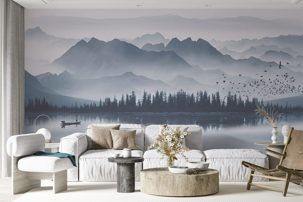Boat on mountain lake — interior 8