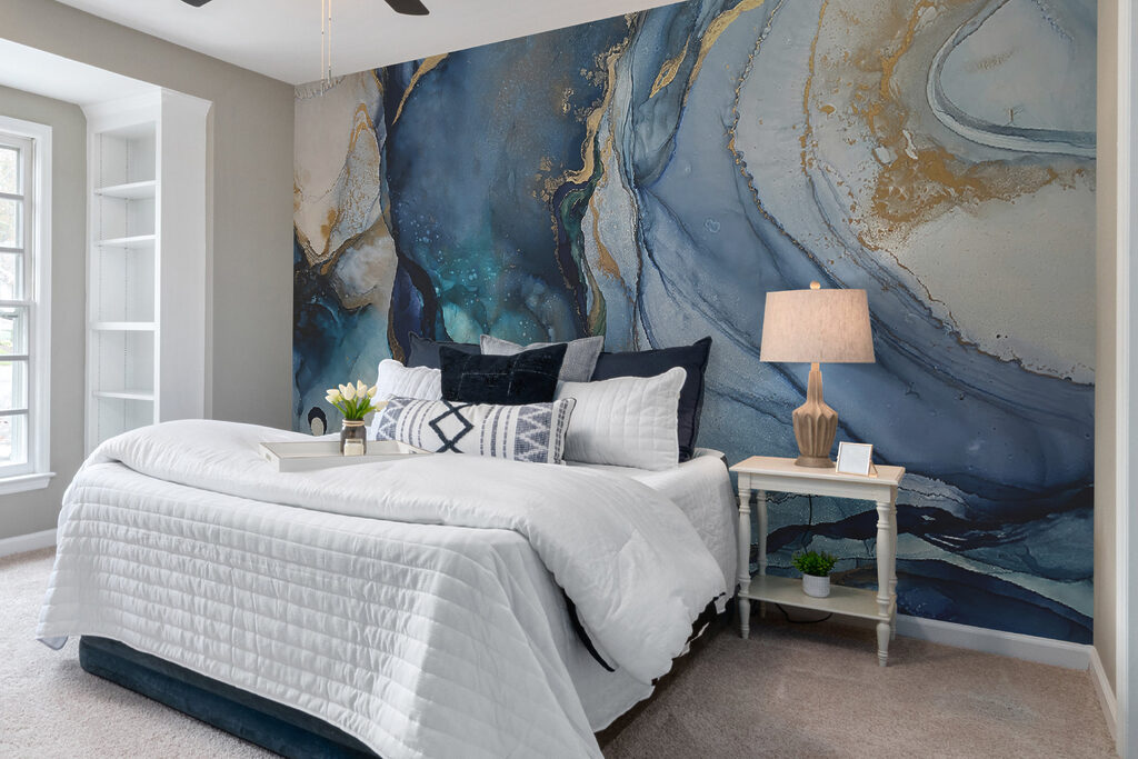 Blue streams, gold edges — interior 2