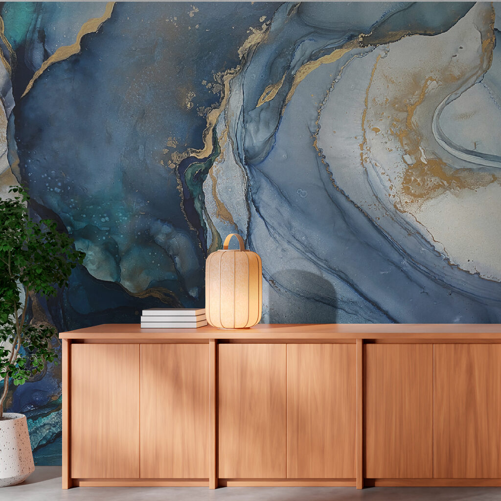 Blue streams, gold edges — interior 3