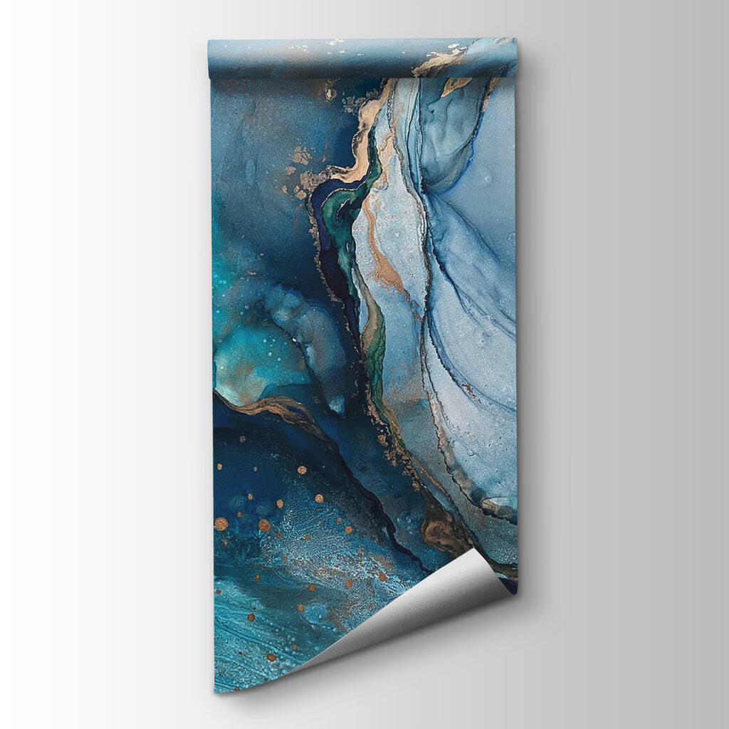 Blue streams, gold edges — product view