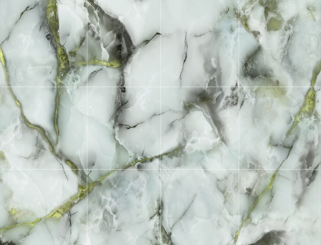 Green veins, cream layers — full design