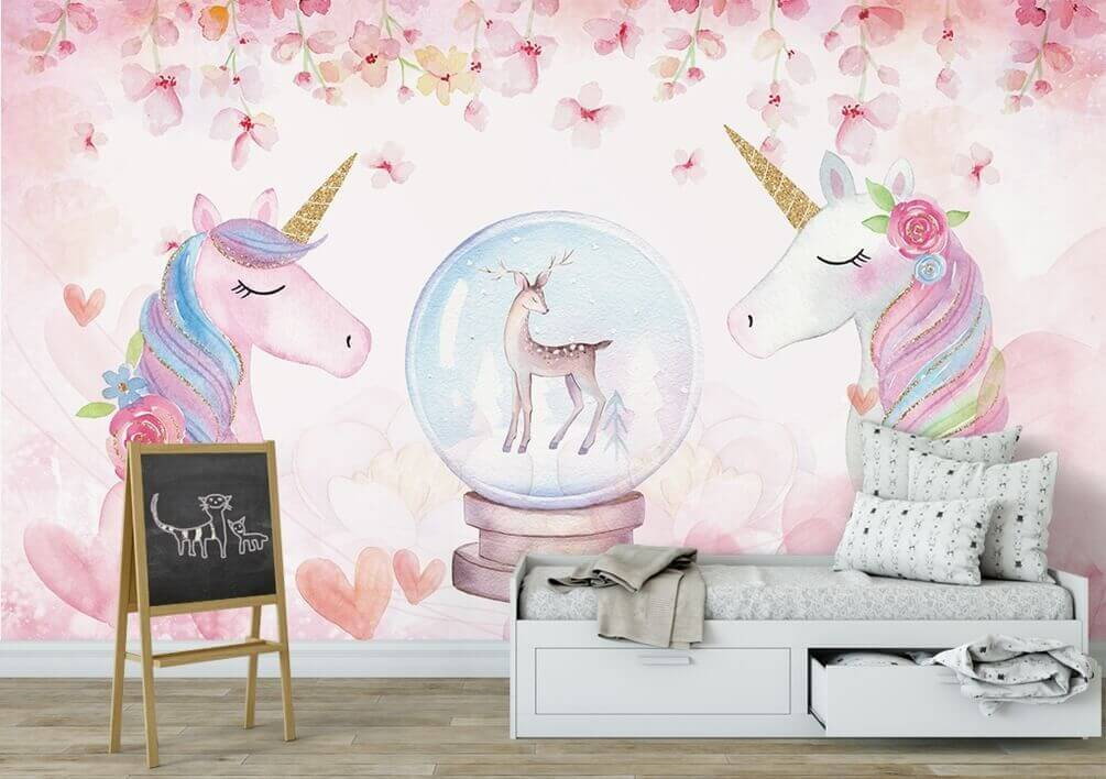 Unicorns with snow globe — interior 2