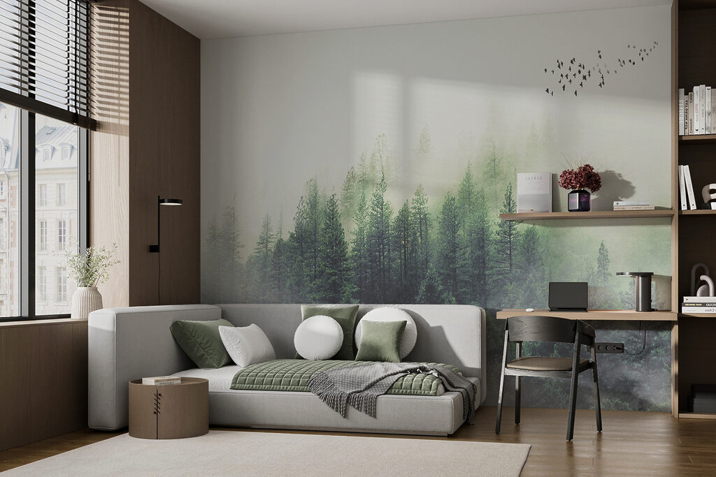 Small pines in mist — interior 10