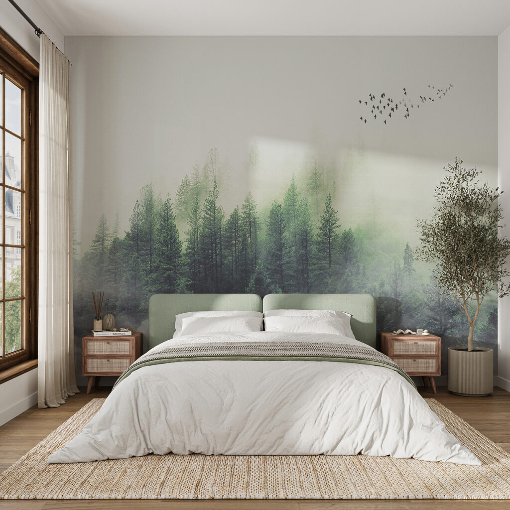 Small pines in mist — interior 11