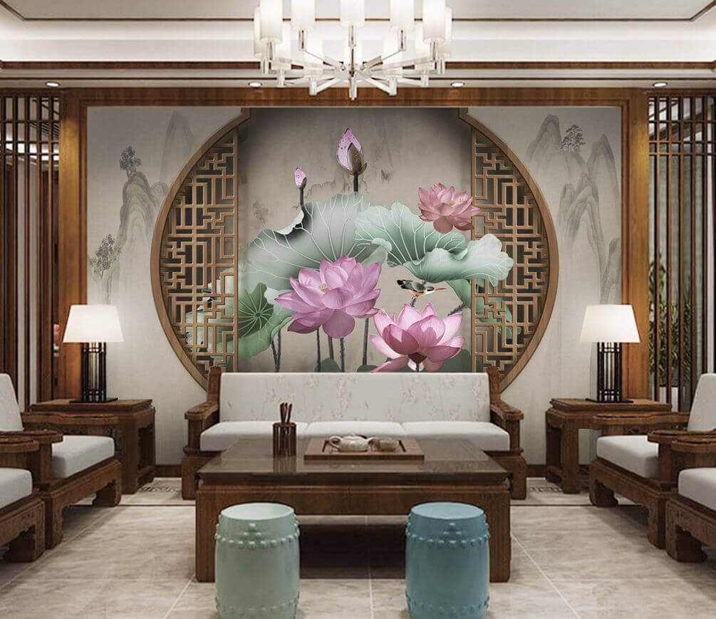Lotus in round window — interior 1