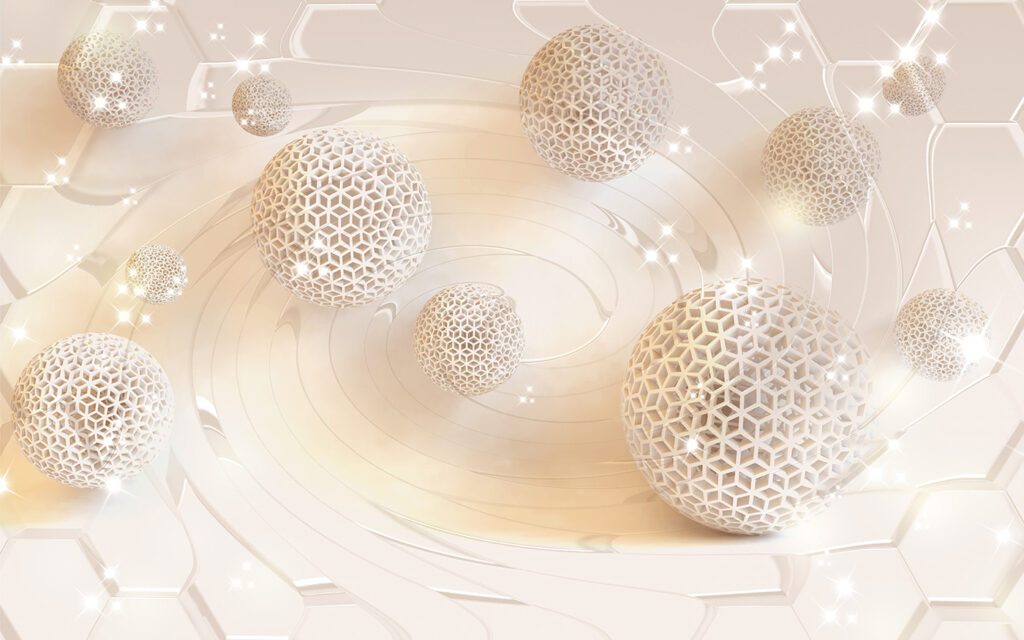 Balls above a swirl — full design
