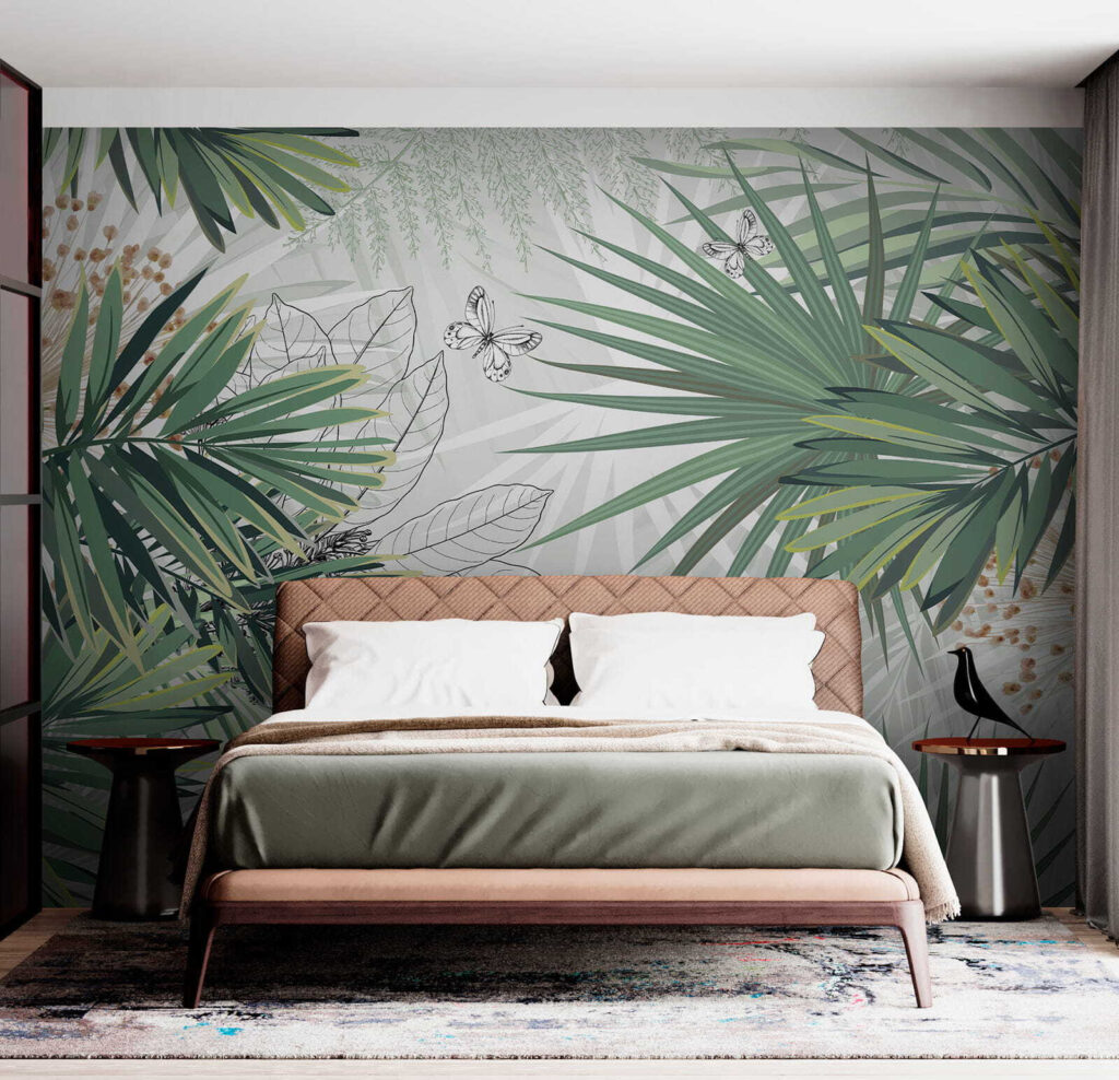 Palm fronds on white — interior 2