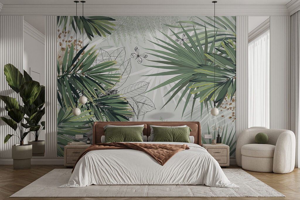 Palm fronds on white — interior 10