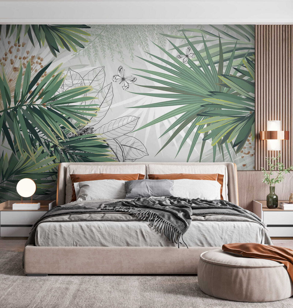 Palm fronds on white — interior 6