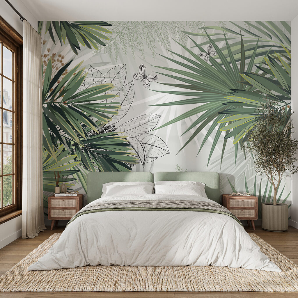 Palm fronds on white — interior 11