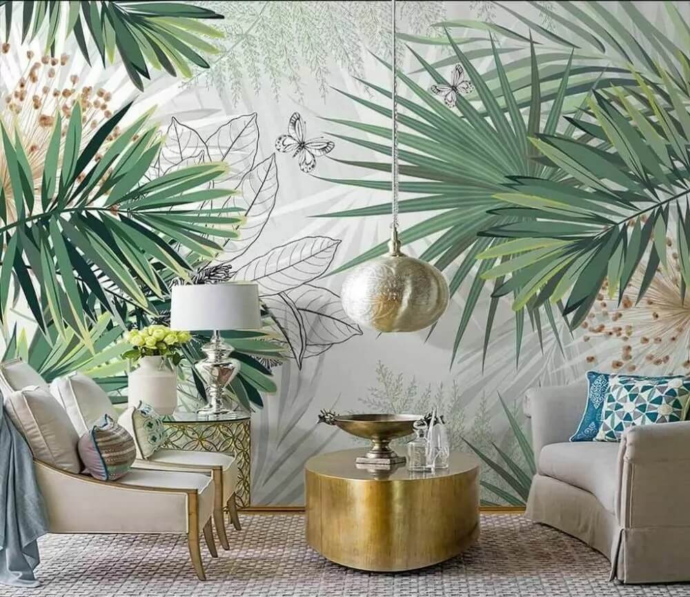 Palm fronds on white — interior 1