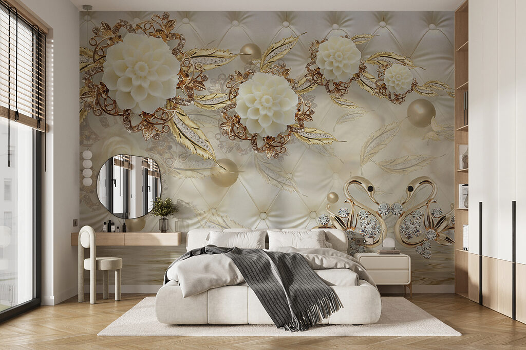 Swans among flowers — interior 3
