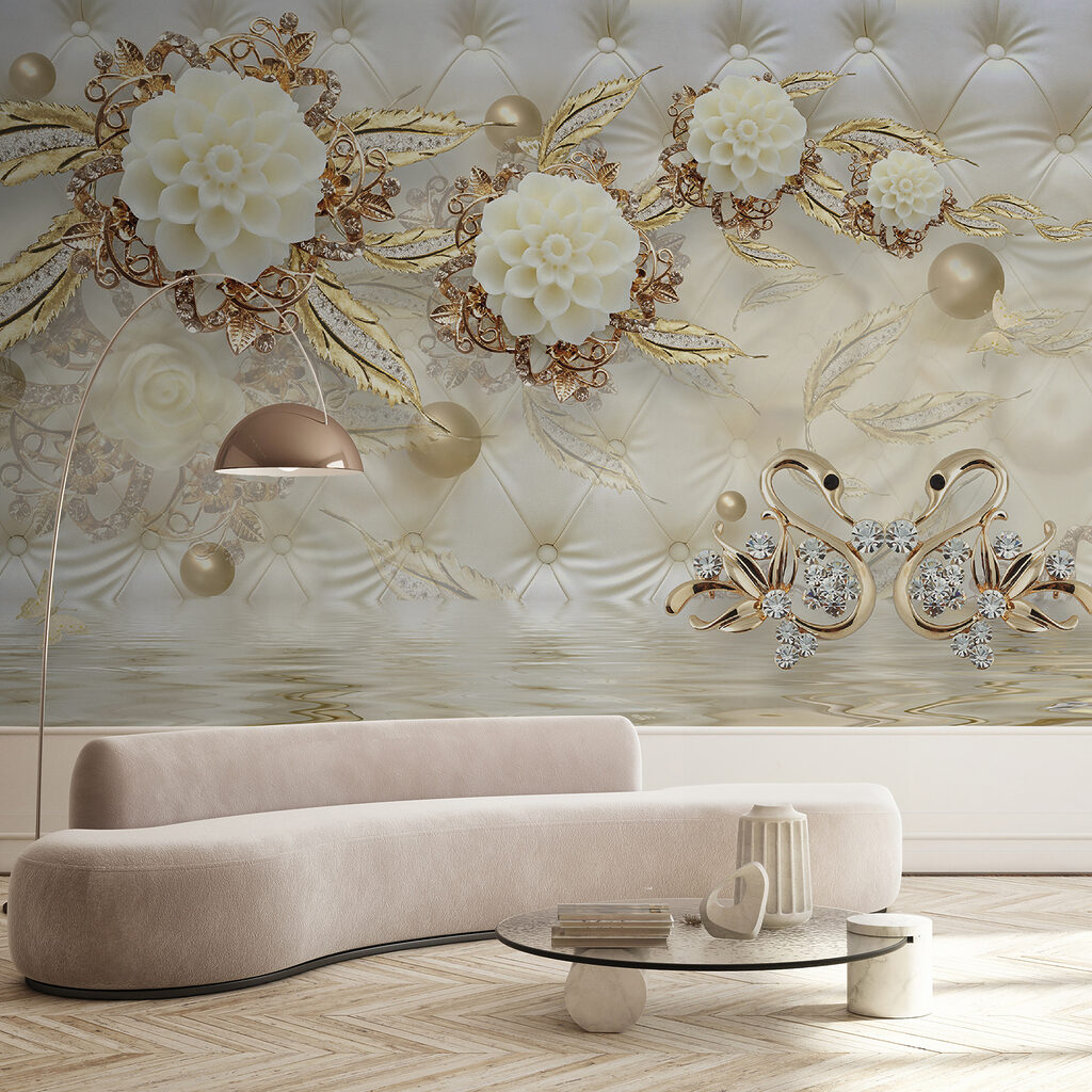 Swans among flowers — interior 2