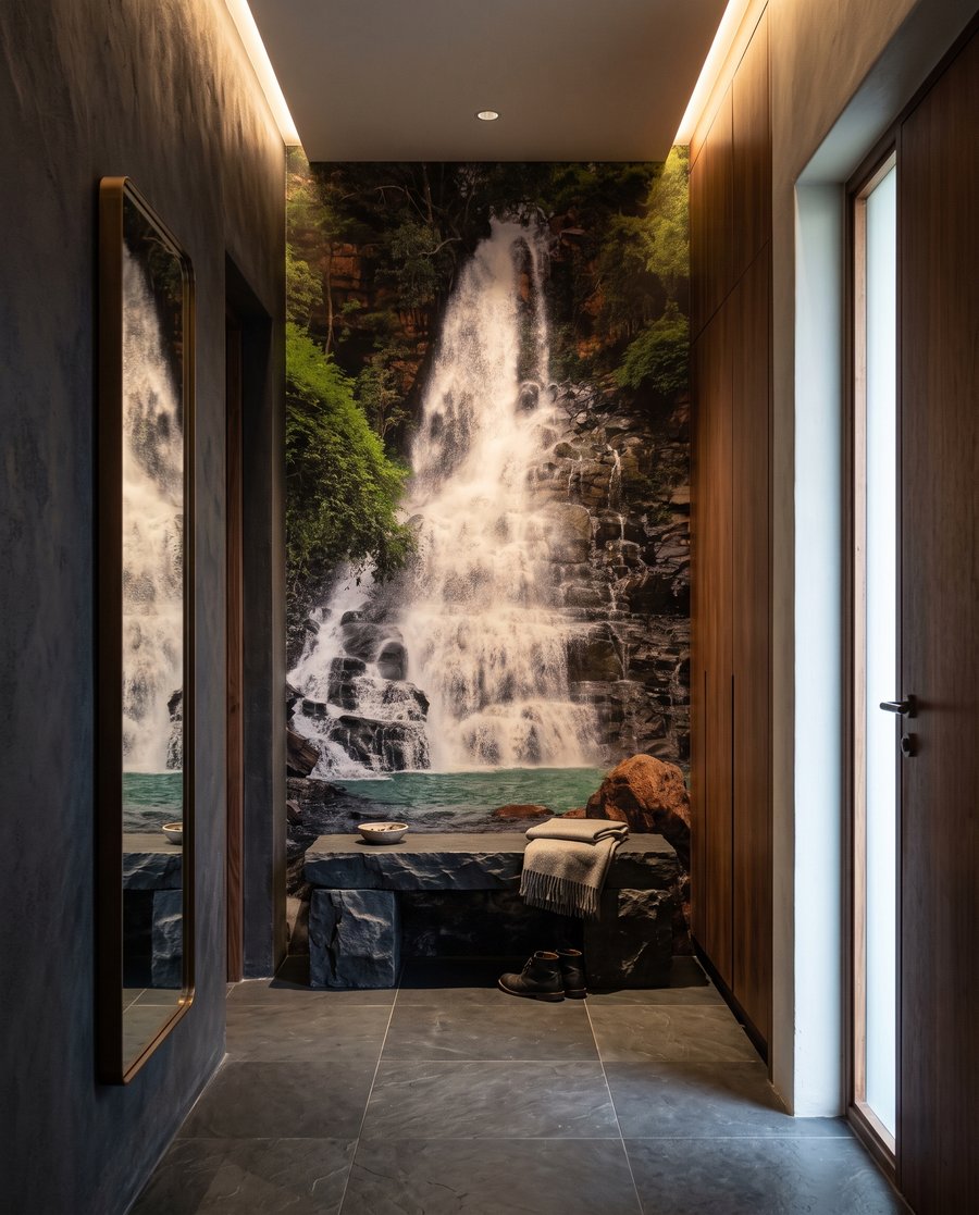 Woodland Waterfall in an interior
