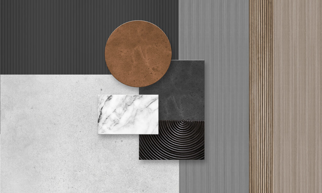 Circle above layered rectangles — full design
