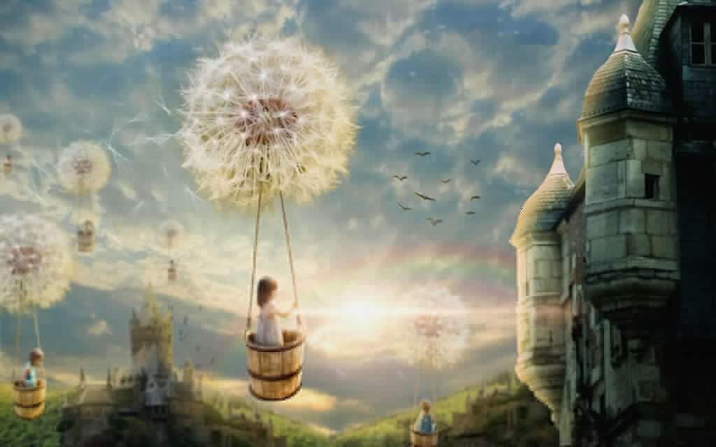 Basket under a dandelion — full design