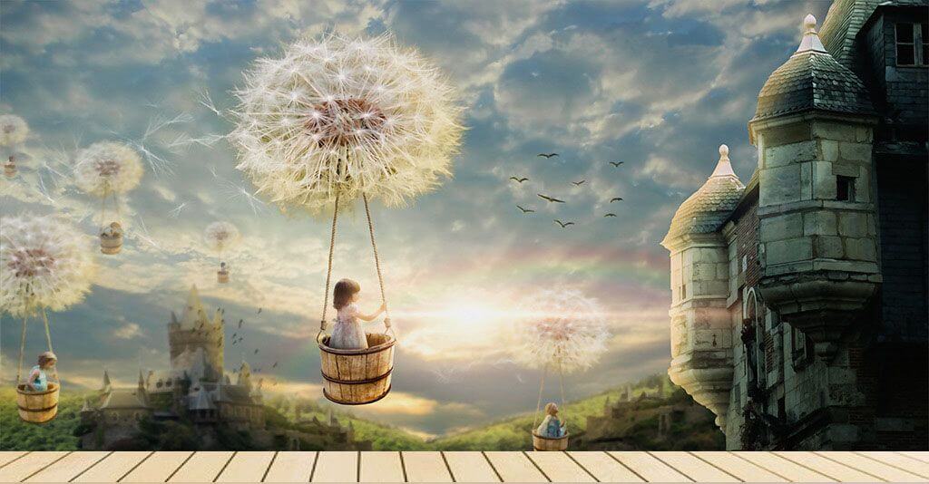 Basket under a dandelion — interior 1