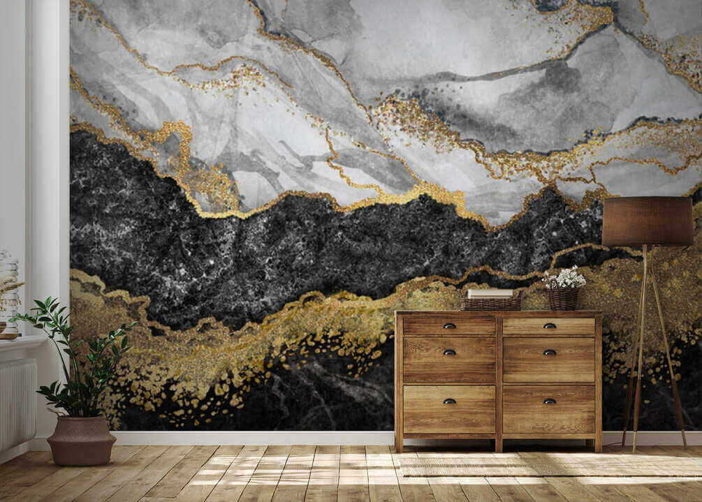 Marble split by gold — interior 3