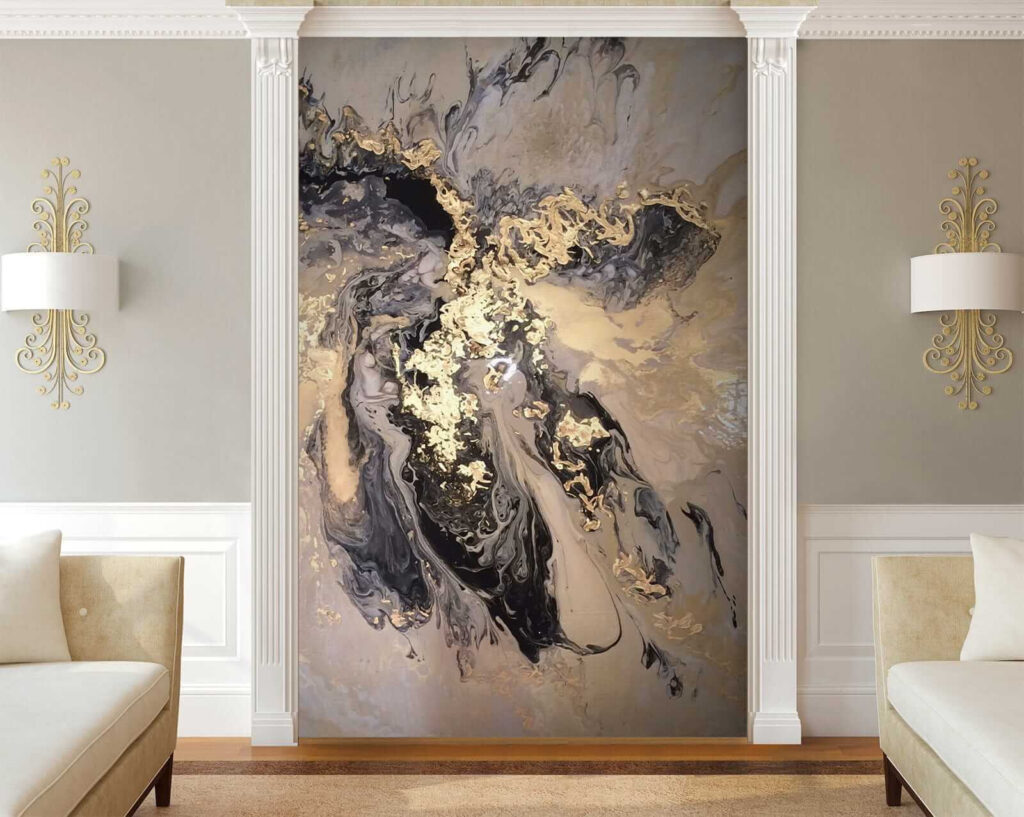 Dark paint, gold splashes — interior 5