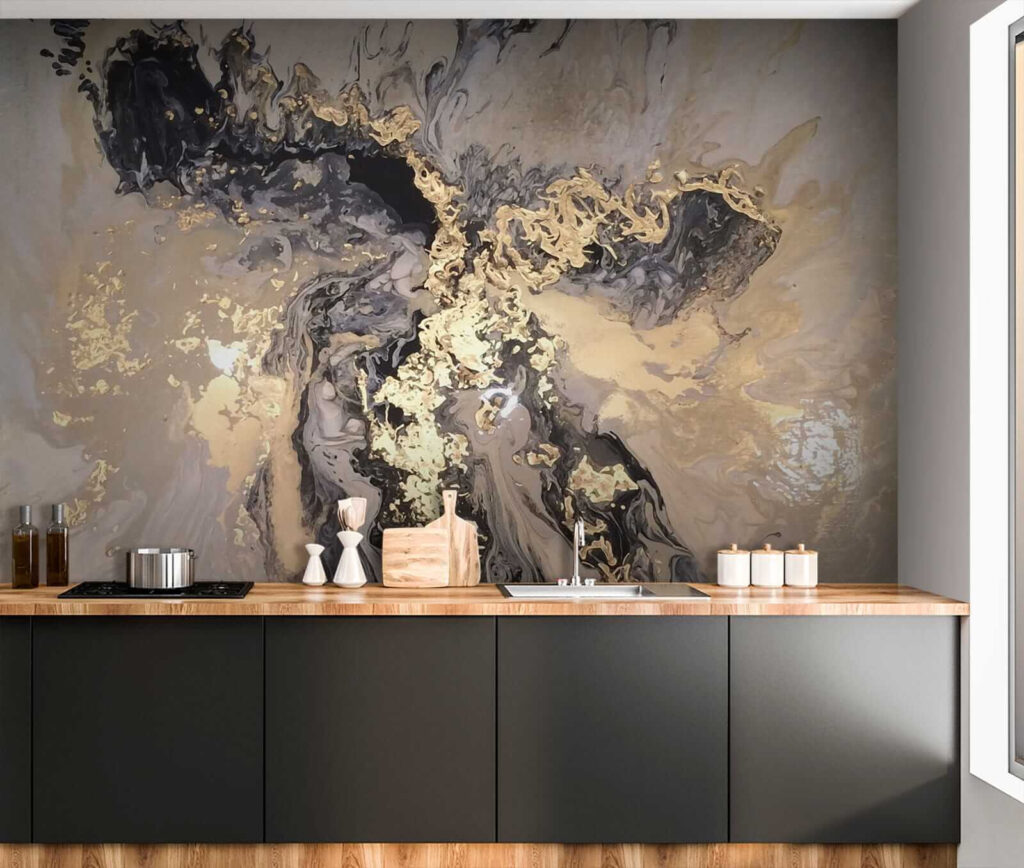 Dark paint, gold splashes — interior 8