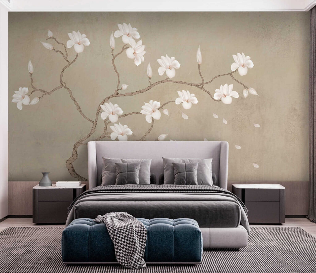 Flowers on curling branches — interior 3