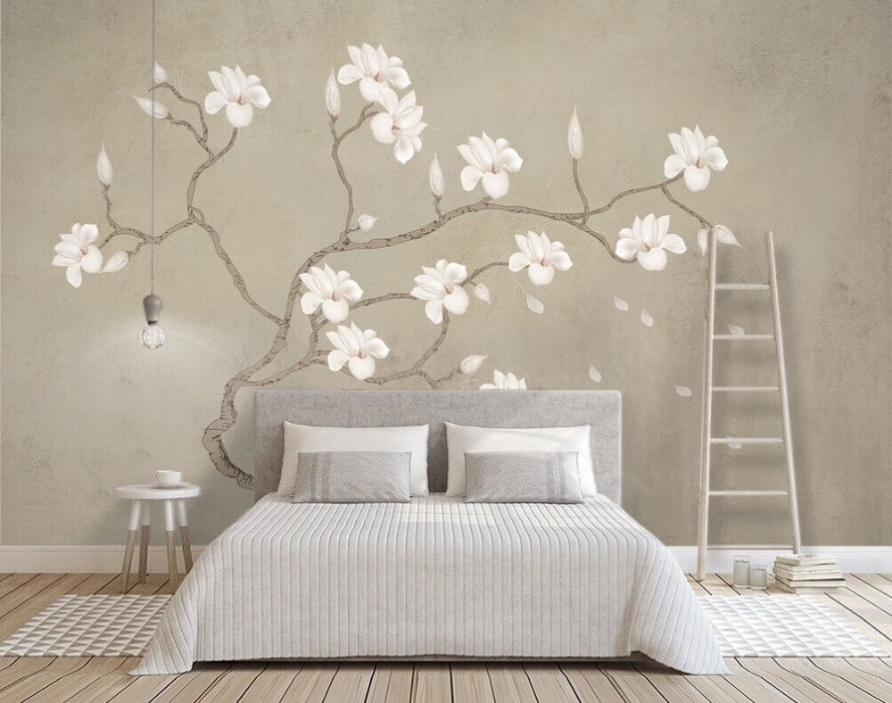 Flowers on curling branches — interior 1