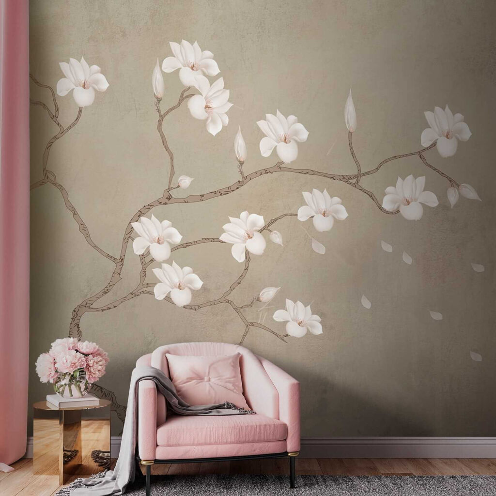 Flowers on curling branches — interior 5