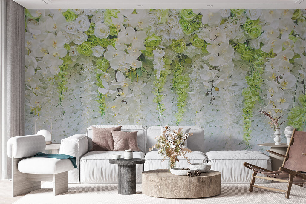 White flower clusters hanging — interior 3