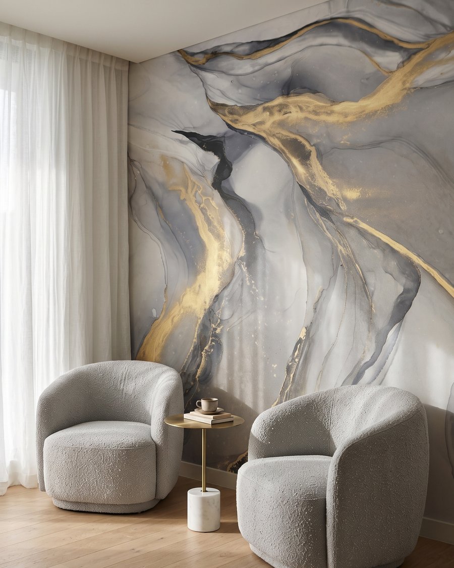 Flowing colour, gold veins — interior 3
