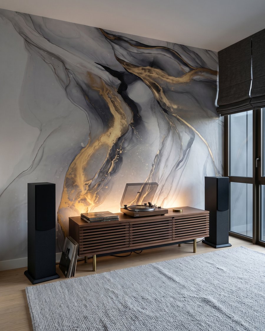 Flowing colour, gold veins — interior 1
