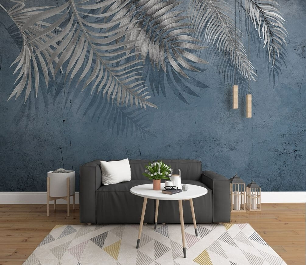 Slate blue palm fronds — interior 1