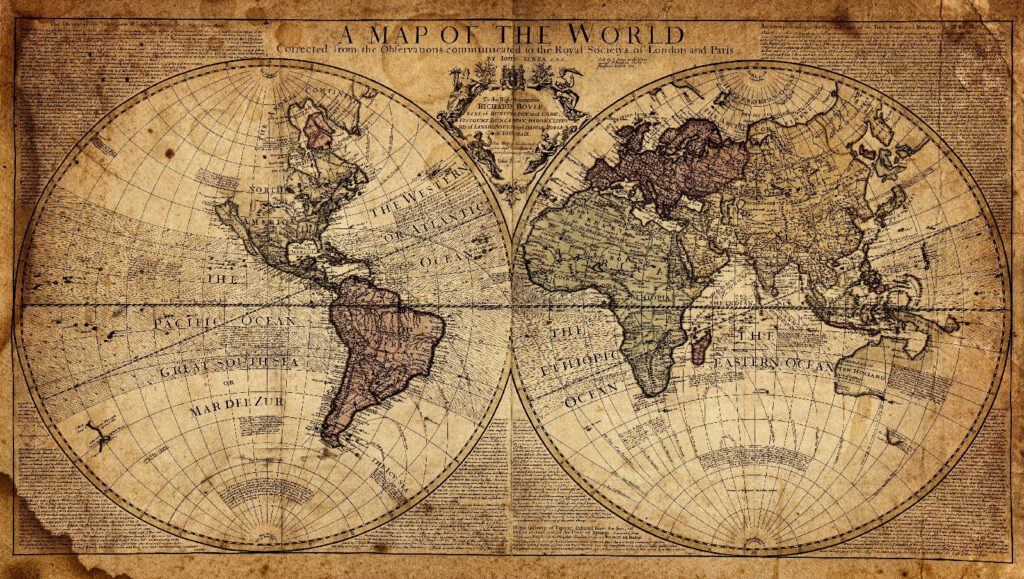 Old world map — full design