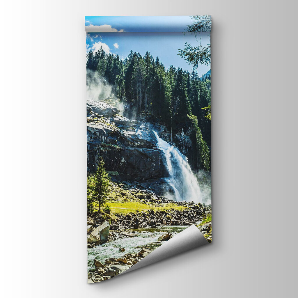 Waterfall among sunny pines — product view