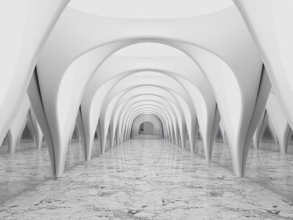Arches in a hall — full design