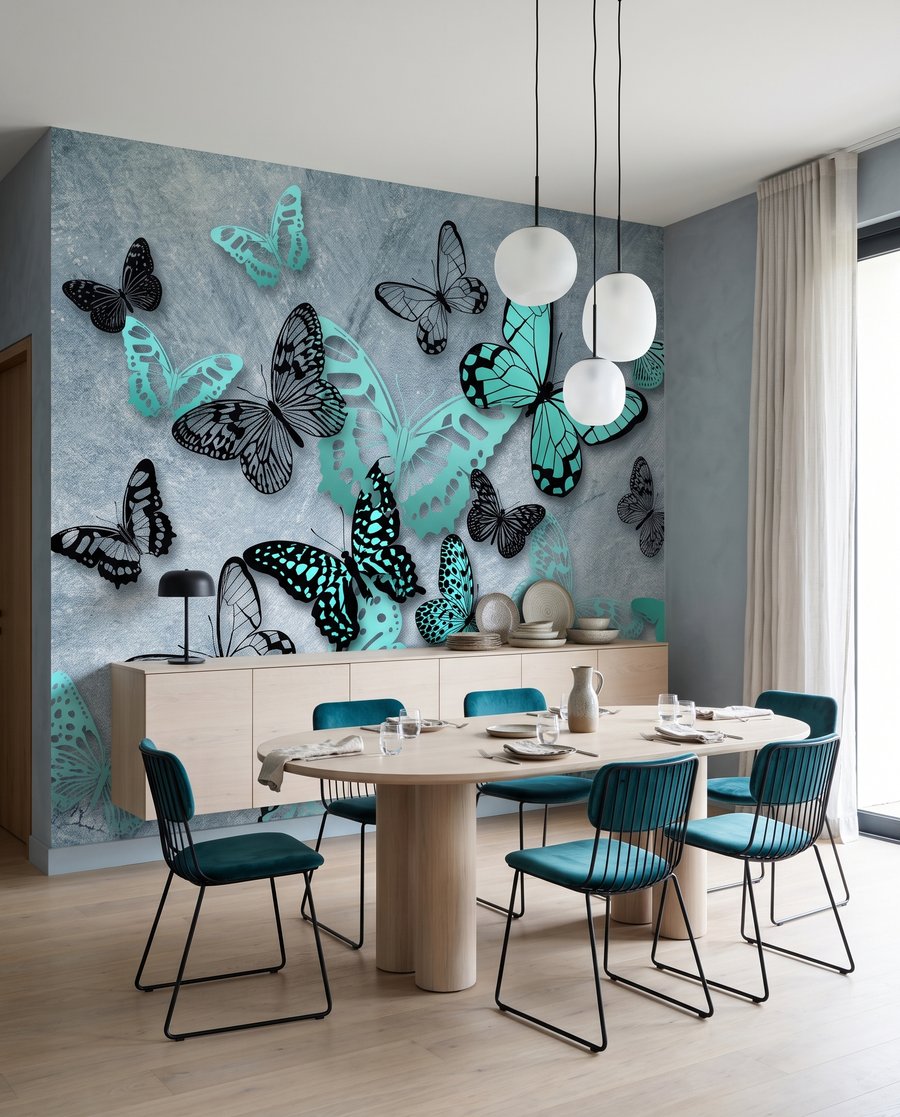 Butterfly Gathering in an interior