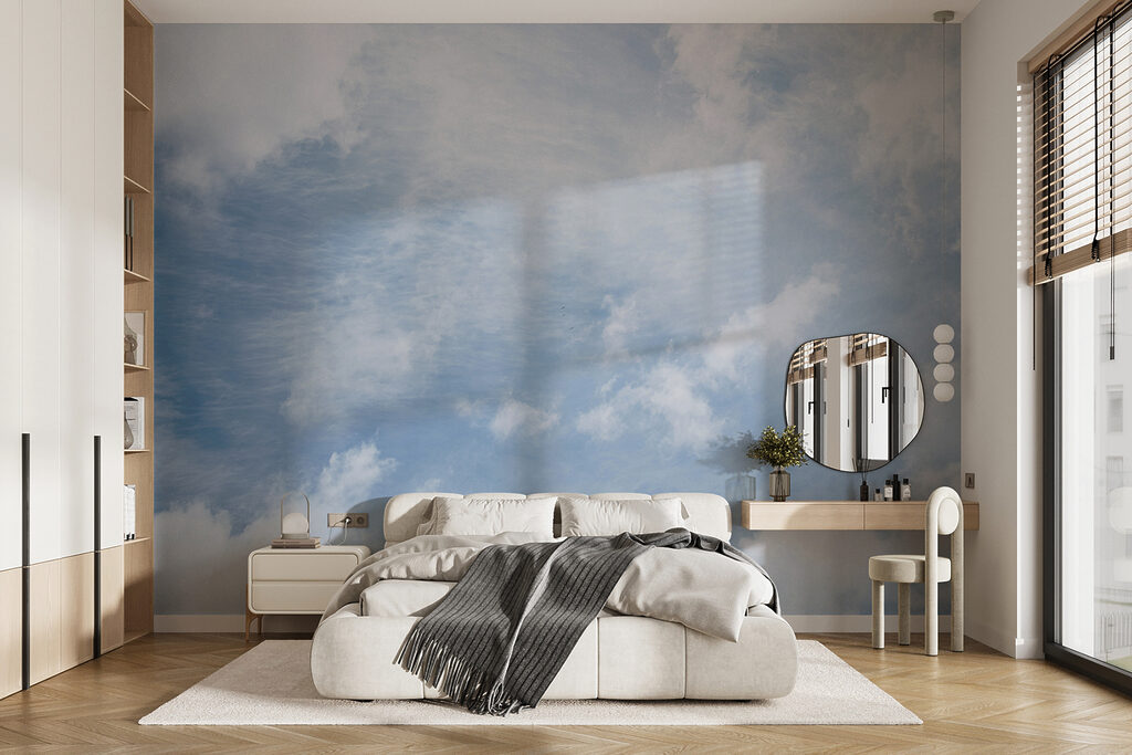 Cloud trails in blue — interior 6