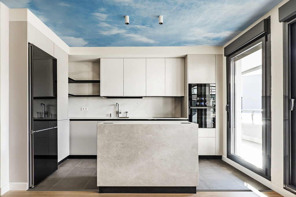 Cloud trails in blue — interior 8