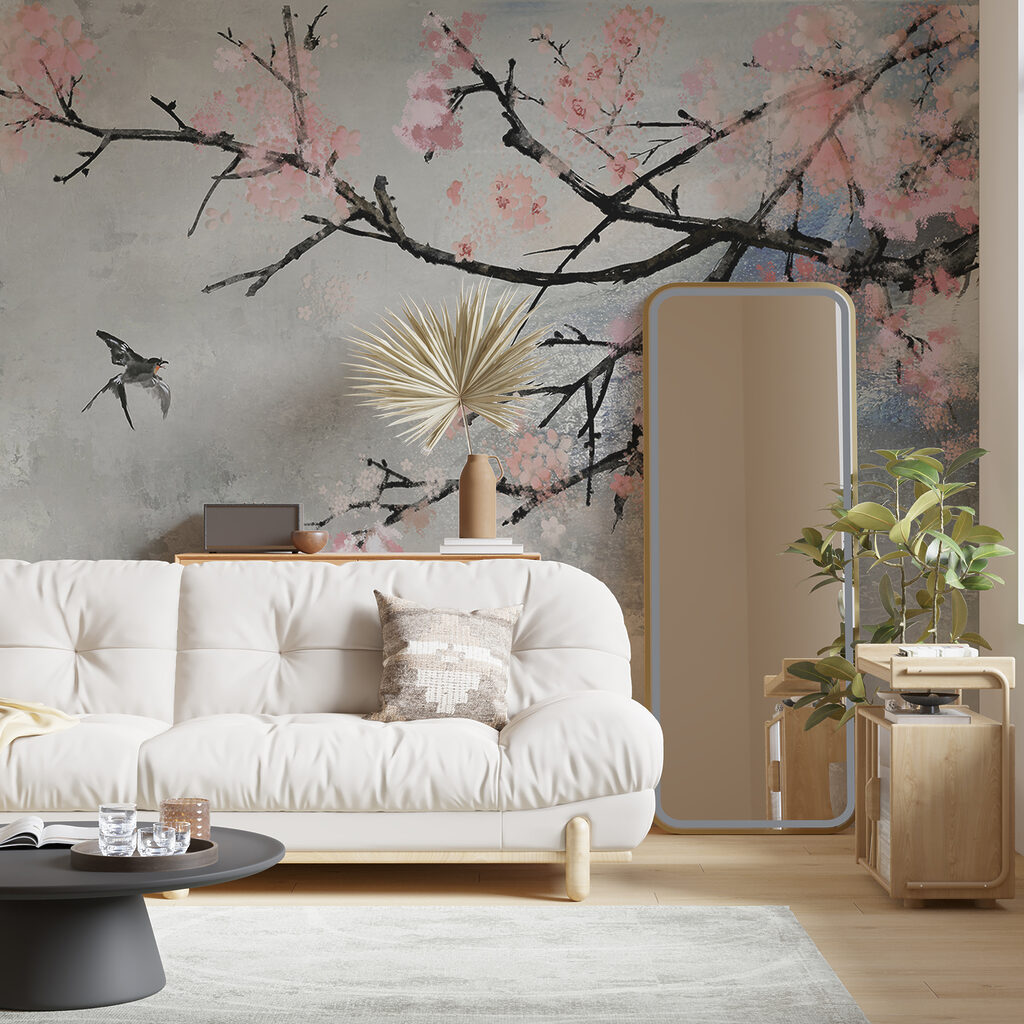 Birds beside blossom — interior 10