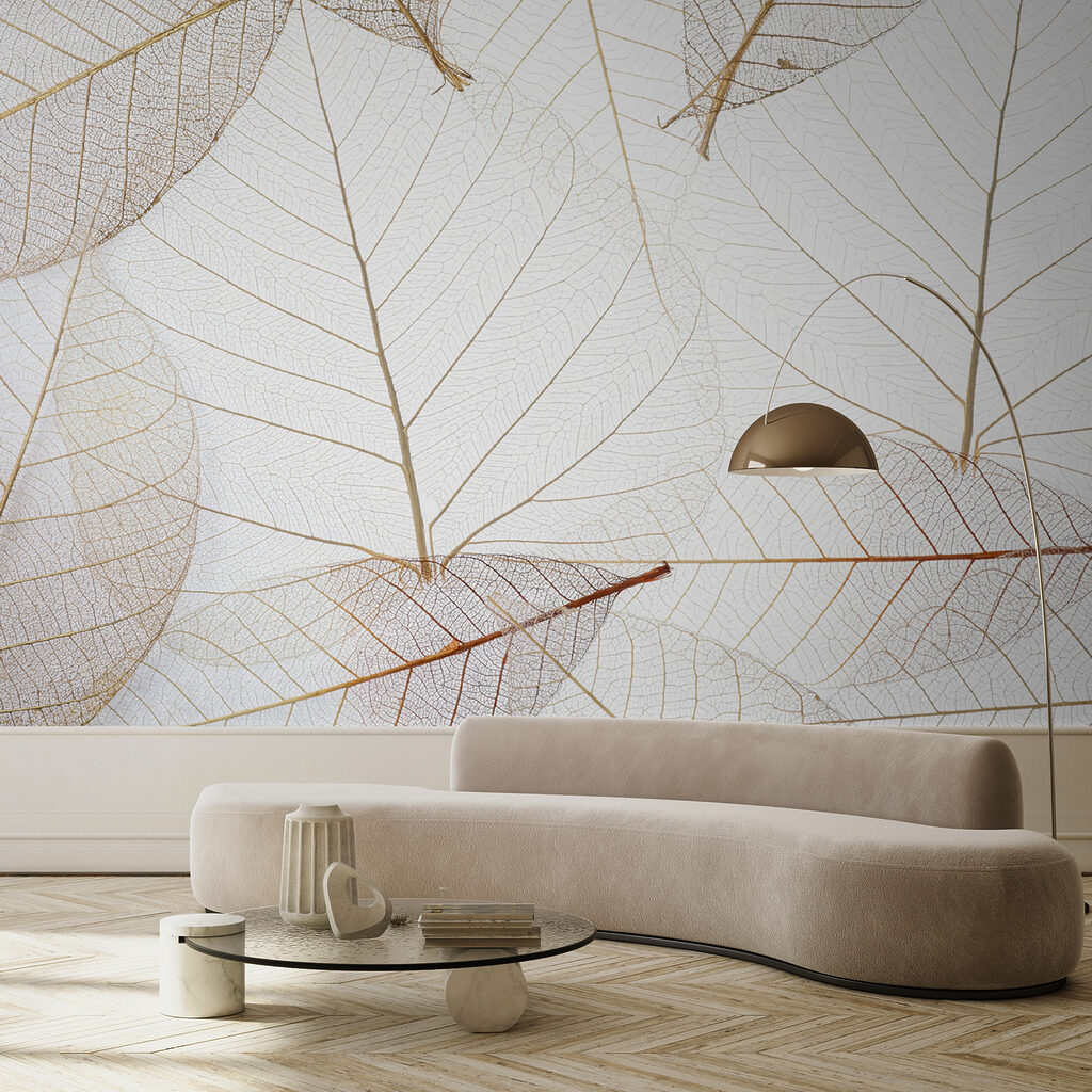 Leaf skeletons in lines — interior 2
