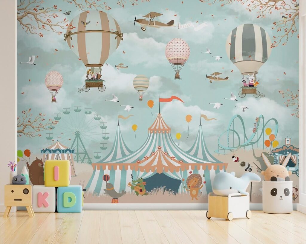 Balloons above circus animals — interior 7