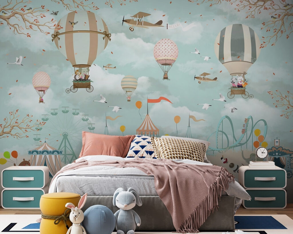 Balloons above circus animals — interior 10