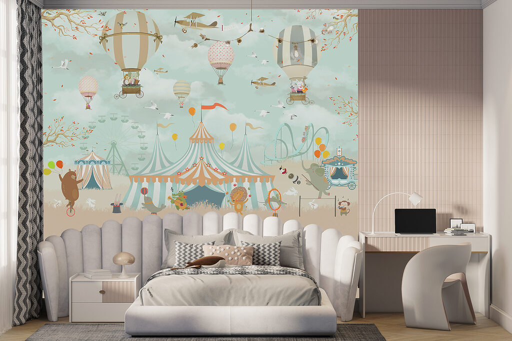 Balloons above circus animals — interior 11