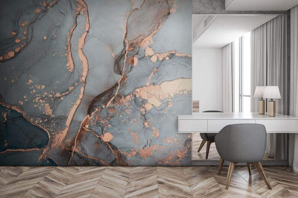 Copper veins in grey — interior 3