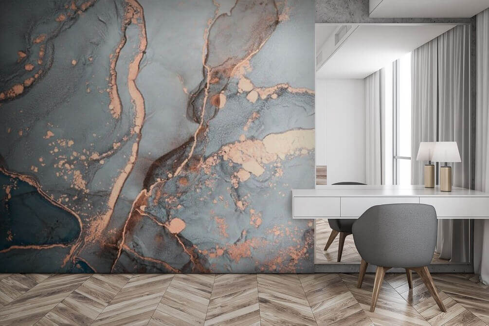 Copper veins in grey — interior 1