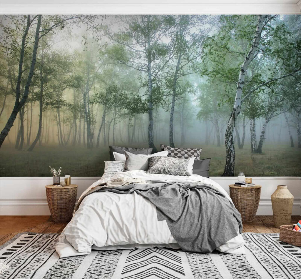 Birch wood in mist — interior 3