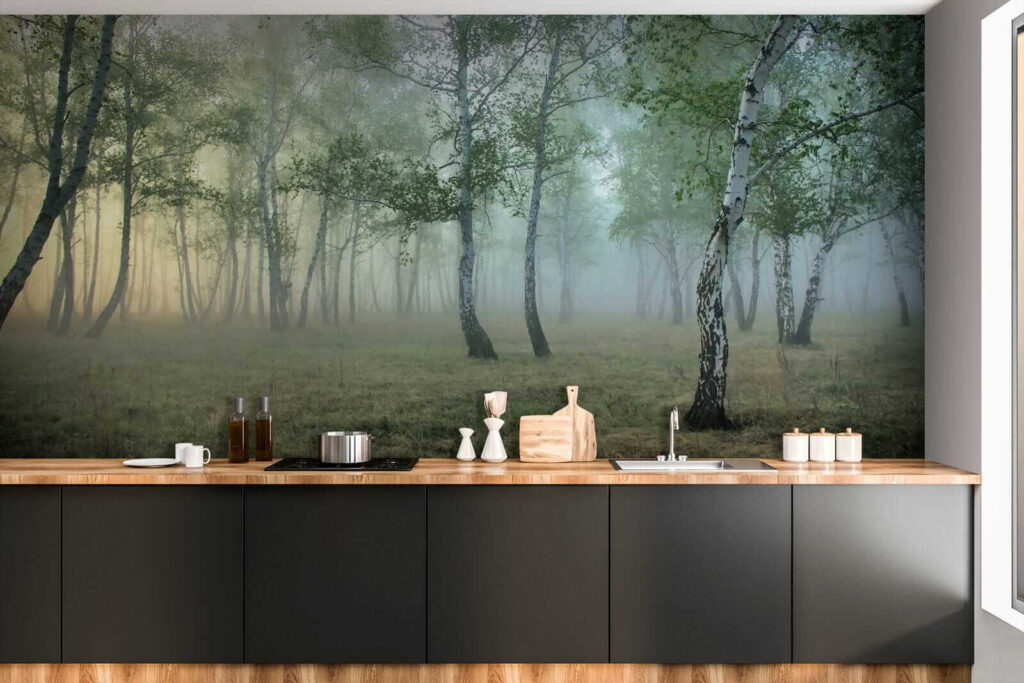 Birch wood in mist — interior 7