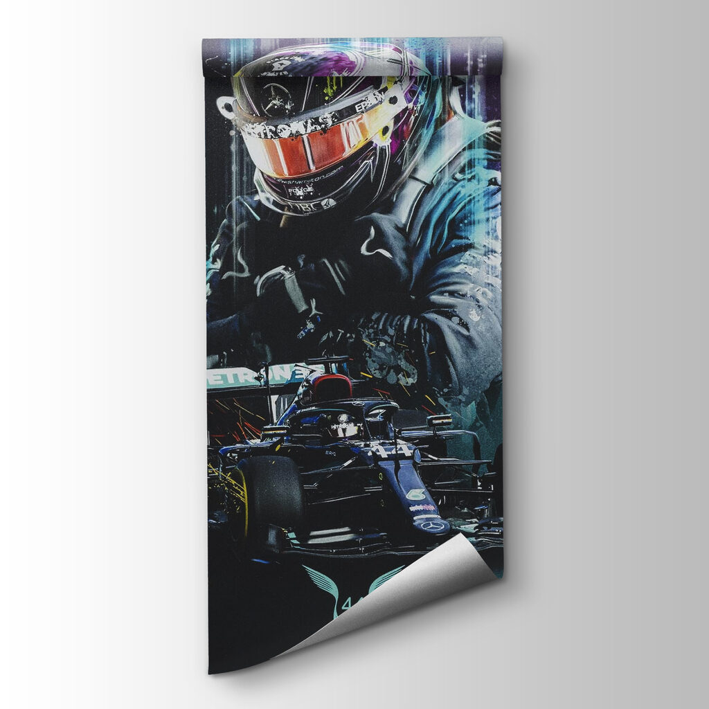Racer above his car — product view