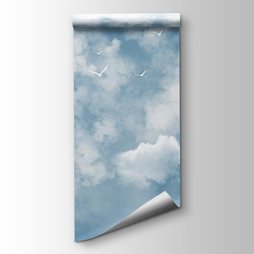 White birds between clouds — product view