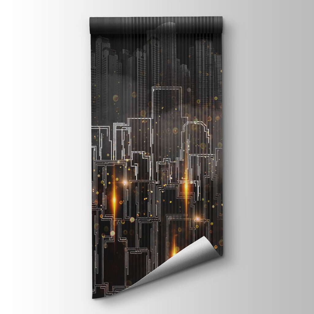 Night city in lines — product view